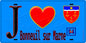 Plaque métal décorative  J' ❤️Bonneuil-sur-Marne, Val de Marne (94) fond bleu