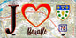Plaque métal décorative  J' ❤️ Bouafle, Yvelines (78) fond carte
