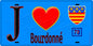 Plaque métal décorative  J' ❤️ Bourdonné, Yvelines (78) fond bleu