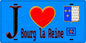 Plaque métal décorative  J' ❤️ Bourg-la-Reine, Hauts de Seine (92) fond bleu