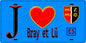Plaque métal décorative  J' ❤️Bray-et-Lû, Val d'Oise (95) fond bleu
