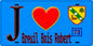 Plaque métal décorative  J' ❤️  Breuil-Bois-Robert, Yvelines (78) fond bleu