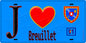 Plaque métal décorative  J' ❤️Breuillet, Essonne (91) fond bleu