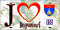 Plaque métal décorative  J' ❤️Brignancourt, Val d'Oise (95) fond carte