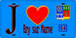 Plaque métal décorative  J' ❤️Bry-sur-Marne, Val de Marne (94) fond bleu