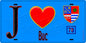Plaque métal décorative  J' ❤️  Buc, Yvelines (78) fond bleu