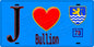 Plaque métal décorative  J' ❤️ Bullion, Yvelines (78) fond bleu