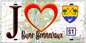 Plaque métal décorative  J' ❤️Buno-Bonnevaux, Essonne (91) fond carte
