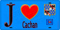 Plaque métal décorative  J' ❤️Cachan, Val de Marne (94) fond bleu