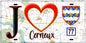 Plaque métal décorative  J' ❤️Cerneux, Seine et Marne (77) fond carte