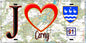 Plaque métal décorative  J' ❤️Cerny, Essonne (91) fond carte