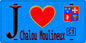 Plaque métal décorative  J' ❤️Chalou-Moulineux, Essonne (91) fond bleu