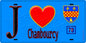 Plaque métal décorative  J' ❤️ Chambourcy, Yvelines (78) fond bleu