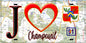 Plaque métal décorative  J' ❤️Champcueil, Essonne (91) fond carte