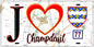 Plaque métal décorative  J' ❤️Champdeuil, Seine et Marne (77) fond carte