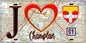 Plaque métal décorative  J' ❤️Champlan, Essonne (91) fond carte