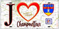 Plaque métal décorative  J' ❤️Champmotteux, Essonne (91) fond carte
