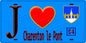 Plaque métal décorative  J' ❤️Charenton-le-Pont, Val de Marne (94) fond bleu