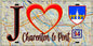 Plaque métal décorative  J' ❤️Charenton-le-Pont, Val de Marne (94) fond carte