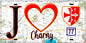 Plaque métal décorative  J' ❤️Charny, Seine et Marne (77) fond carte