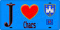Plaque métal décorative  J' ❤️Chars, Val d'Oise (95) fond bleu