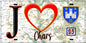Plaque métal décorative  J' ❤️Chars, Val d'Oise (95) fond carte