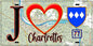 Plaque métal décorative  J' ❤️Chartrettes, Seine et Marne (77) fond carte