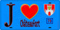 Plaque métal décorative  J' ❤️ Châteaufort, Yvelines (78) fond bleu