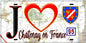Plaque métal décorative  J' ❤️Châtenay-en-France, Val d'Oise (95) fond carte