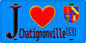 Plaque métal décorative  J' ❤️Chatignonville, Essonne (91) fond bleu
