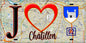 Plaque métal décorative  J' ❤️ Châtillon, Hauts de Seine (92) fond carte
