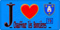 Plaque métal décorative  J' ❤️ Chaufour-lès-Bonnières, Yvelines (78) fond bleu