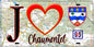 Plaque métal décorative  J' ❤️Chaumontel, Val d'Oise (95) fond carte