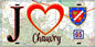 Plaque métal décorative  J' ❤️Chauvry, Val d'Oise (95) fond carte