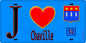Plaque métal décorative  J' ❤️ Chaville, Hauts de Seine (92) fond bleu