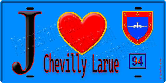 Plaque métal décorative  J' ❤️Chevilly-Larue, Val de Marne (94) fond bleu