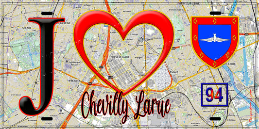 Plaque métal décorative  J' ❤️Chevilly-Larue, Val de Marne (94)