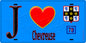 Plaque métal décorative  J' ❤️ Chevreuse, Yvelines (78) fond bleu