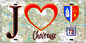 Plaque métal décorative  J' ❤️ Chevreuse, Yvelines (78) fond carte