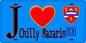 Plaque métal décorative  J' ❤️Chilly-Mazarin, Essonne (91) fond bleu