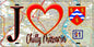 Plaque métal décorative  J' ❤️Chilly-Mazarin, Essonne (91) fond carte