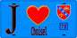Plaque métal décorative  J' ❤️ Choisel, Yvelines (78) fond bleu