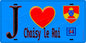 Plaque métal décorative  J' ❤️Choisy-le-Roi, Val de Marne (94) fond bleu