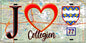 Plaque métal décorative  J' ❤️Collégien, Seine et Marne (77) fond carte
