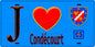 Plaque métal décorative  J' ❤️Condécourt, Val d'Oise (95) fond bleu