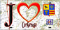 Plaque métal décorative  J' ❤️Corbreuse, Essonne (91) fond carte