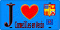 Plaque métal décorative  J' ❤️Cormeilles-en-Vexin, Val d'Oise (95) fond bleu
