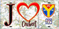 Plaque métal décorative  J' ❤️Coubert, Seine et Marne (77) fond carte