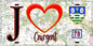 Plaque métal décorative  J' ❤️ Courgent, Yvelines (78) fond carte