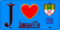 Plaque métal décorative  J' ❤️ Jumeauville, Yvelines (78) fond beu